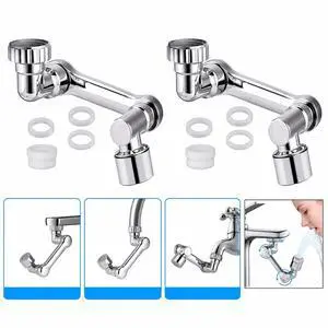 2 Pack Universal 1080° Swivel Robotic Arm Swivel Extension Abs Faucet Aerator 2 Pack Universal 1080° Swivel Robotic Arm Swivel Extension Abs Faucet Aerator