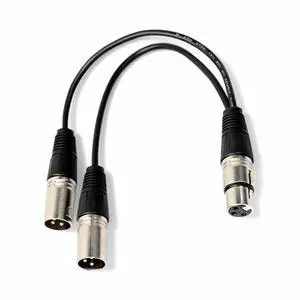 3Pin XLR Female Jack To Dual 2 Male Plug Y Splitter Cable Adapter Microphone USA 3Pin XLR Female Jack To Dual 2 Male Plug Y Splitter Cable Adapter Microphone USA