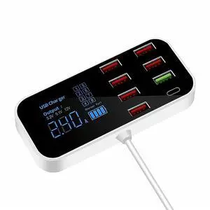Multi USB 8-Port Fast Desktop Hub Wall Charger Charging Station Quick Charge 3.0 Multi USB 8-Port Fast Desktop Hub Wall Charger Charging Station Quick Charge 3.0