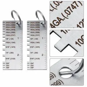 2PCS Thickness Gage Sheet Metal Gauge Measuring Tool Wire Gauge Stainless Steel 2PCS Thickness Gage Sheet Metal Gauge Measuring Tool Wire Gauge Stainless Steel