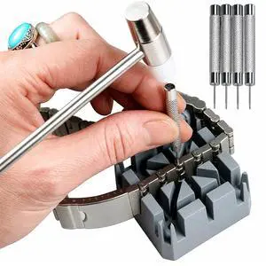 Watch Repair Band Link Remover Tool Kit - Hammer Punch Pins Watch Strap Holder Watch Repair Band Link Remover Tool Kit - Hammer Punch Pins Watch Strap Holder