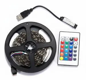 5V USB LED Strip Lights TV Back Light 5050 RGB Colour Changing with 24Key Remote - 1M 5V USB LED Strip Lights TV Back Light 5050 RGB Colour Changing with 24Key Remote - 1M