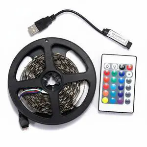 5V USB LED Strip Lights TV Back Light 5050 RGB Colour Changing with 24Key Remote - 2M 5V USB LED Strip Lights TV Back Light 5050 RGB Colour Changing with 24Key Remote - 2M