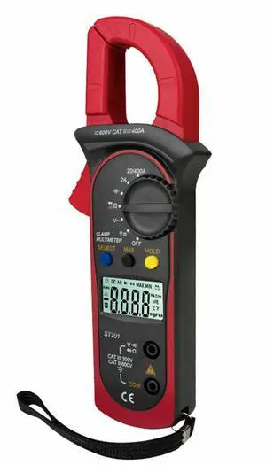 Digital Multimeter Tester AC DC Volt Ohm Amp Clamp Meter Auto Range LCD Handheld - Red Digital Multimeter Tester AC DC Volt Ohm Amp Clamp Meter Auto Range LCD Handheld - Red