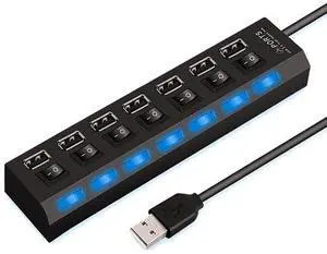 7 Port USB 2.0 / 3.0 Hub Splitter Adapter High Speed For PC Laptop Mac Desktop - USB 2.0 HUB 7 Port USB 2.0 / 3.0 Hub Splitter Adapter High Speed For PC Laptop Mac Desktop - USB 2.0 HUB