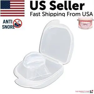 Anti Snoring Sleep Aid Device Silicone Tongue Mouthpiece Snore Stopper With Case - Clear Anti Snoring Sleep Aid Device Silicone Tongue Mouthpiece Snore Stopper With Case - Clear