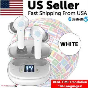 Translator Earbuds 144 Languages Real Time Online OffLine Translation Earphones - White Translator Earbuds 144 Languages Real Time Online OffLine Translation Earphones - White