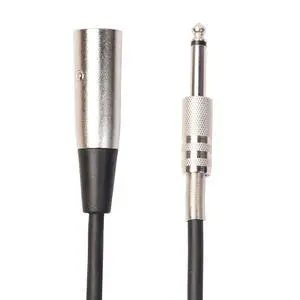 XLR 3-Pin Male To 1/4" Plug TS Microphone Mono Cable Unbalanced Shielded Audio - 6 ft XLR 3-Pin Male To 1/4" Plug TS Microphone Mono Cable Unbalanced Shielded Audio - 6 ft