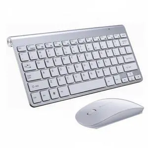 Mini Wireless Keyboard And Mouse Set Waterproof 2.4G For Mac Apple PC Computer - Silver Mini Wireless Keyboard And Mouse Set Waterproof 2.4G For Mac Apple PC Computer - Silver