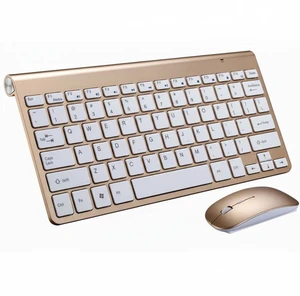Mini Wireless Keyboard And Mouse Set Waterproof 2.4G For Mac Apple PC Computer - Gold Mini Wireless Keyboard And Mouse Set Waterproof 2.4G For Mac Apple PC Computer - Gold