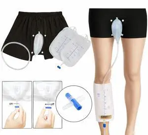 Male Wearable Incontinence Pants Urinal Leg Bag Silicone Urine Funnel Collector - Medium Male Wearable Incontinence Pants Urinal Leg Bag Silicone Urine Funnel Collector - Medium