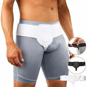 Inguinal Hernia Belt Men Post Surgery Support Truss Groin Adjustable Straps Band - White Inguinal Hernia Belt Men Post Surgery Support Truss Groin Adjustable Straps Band - White