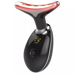 Neck Face Lifting Massager Skin Tighten Device LED Anti Wrinkle Double Chin US - Black Neck Face Lifting Massager Skin Tighten Device LED Anti Wrinkle Double Chin US - Black