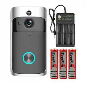 Smart Wireless WiFi Video Doorbell Phone Door Ring Intercom Security Camera Bell - Doorbell + Battery + Charger Smart Wireless WiFi Video Doorbell Phone Door Ring Intercom Security Camera Bell - Doorbell + Battery + Charger