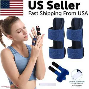 Adjustable Trigger Finger Splint Straightener Corrector Brace Support Protector - Blue - 2 Pack Adjustable Trigger Finger Splint Straightener Corrector Brace Support Protector - Blue - 2 Pack