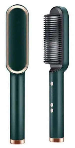 Hair Straightener Brush Straightening Curler Hot Comb Electric Adjustable Heat - Green Hair Straightener Brush Straightening Curler Hot Comb Electric Adjustable Heat - Green