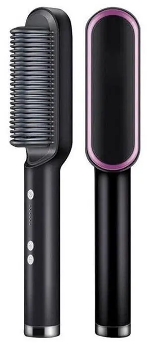 Hair Straightener Brush Straightening Curler Hot Comb Electric Adjustable Heat - Black Hair Straightener Brush Straightening Curler Hot Comb Electric Adjustable Heat - Black