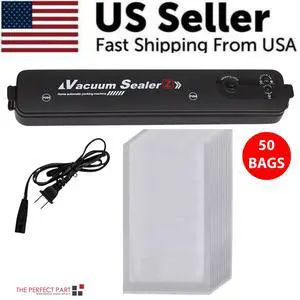 Vacuum Sealer Machine Food Preservation Storage Saver Automatic With Seal Bag - Vacuum Machine + 50 Bags Vacuum Sealer Machine Food Preservation Storage Saver Automatic With Seal Bag - Vacuum Machine + 50 Bags