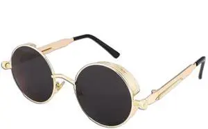 Retro Round Polarized Sunglasses Men Women Vintage Gothic Steampunk Glasses - Gold/Black Polarized Retro Round Polarized Sunglasses Men Women Vintage Gothic Steampunk Glasses - Gold/Black Polarized