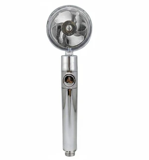 High Pressure Shower Head Adjustable 360° Rotation Turbine Water Saving Shower - Silver High Pressure Shower Head Adjustable 360° Rotation Turbine Water Saving Shower - Silver