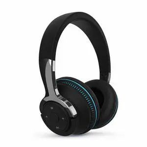 Wireless Bluetooth 5.1 Headphones Over Ear LED Headset Stereo Noise Cancelling - Black Wireless Bluetooth 5.1 Headphones Over Ear LED Headset Stereo Noise Cancelling - Black