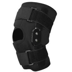 Knee Brace Compression Sleeve Hinged Joint Support Open Patella Stabilizer Wrap - M Knee Brace Compression Sleeve Hinged Joint Support Open Patella Stabilizer Wrap - M