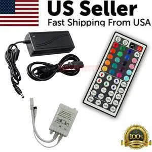 32FT LED Strip Lights Remote Control Bedroom Waterproof for Indoor Outdoor Use - 44KEY+12V+RGB CONTROL 32FT LED Strip Lights Remote Control Bedroom Waterproof for Indoor Outdoor Use - 44KEY+12V+RGB CONTROL