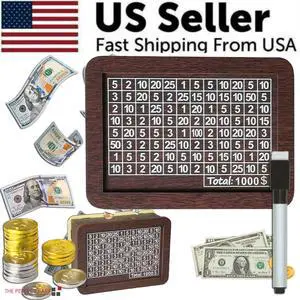 Cash Vault Wooden Savings Box Wooden Cash Saver Money Saving Box With Countdown - One Thousand Dollars Cash Vault Wooden Savings Box Wooden Cash Saver Money Saving Box With Countdown - One Thousand Dollars