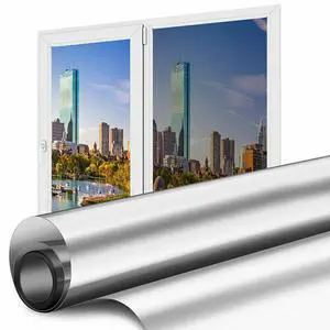 One Way Mirror Tint Window Film Privacy Protect UV Reflective Sun Block For Home - Silver One Way Mirror Tint Window Film Privacy Protect UV Reflective Sun Block For Home - Silver
