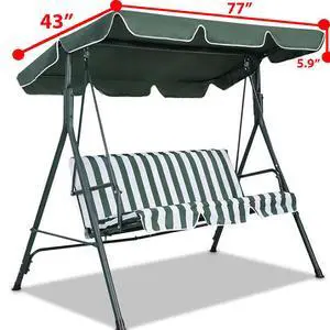 77"x43" Patio Outdoor Garden Swing 300D Canopy Replacement Porch Top Cover Seat - Green 77"x43" Patio Outdoor Garden Swing 300D Canopy Replacement Porch Top Cover Seat - Green