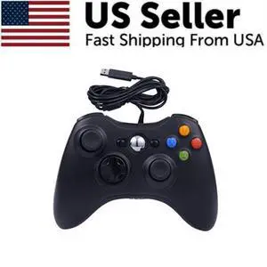 Wired Controller USB For PC Compatible With Xbox 360 / Windows 7 8 10 11 Gamepad - Black Wired Controller USB For PC Compatible With Xbox 360 / Windows 7 8 10 11 Gamepad - Black
