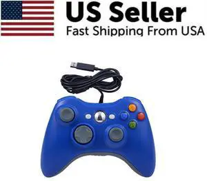 Wired Controller USB For PC Compatible With Xbox 360 / Windows 7 8 10 11 Gamepad - Blue Wired Controller USB For PC Compatible With Xbox 360 / Windows 7 8 10 11 Gamepad - Blue
