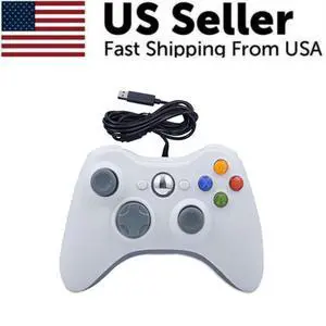 Wired Controller USB For PC Compatible With Xbox 360 / Windows 7 8 10 11 Gamepad - White Wired Controller USB For PC Compatible With Xbox 360 / Windows 7 8 10 11 Gamepad - White