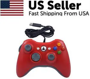 Wired Controller USB For PC Compatible With Xbox 360 / Windows 7 8 10 11 Gamepad - Red Wired Controller USB For PC Compatible With Xbox 360 / Windows 7 8 10 11 Gamepad - Red