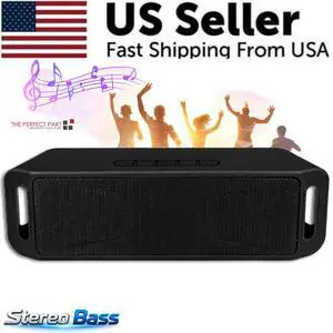 Bluetooth Speaker Wireless Waterproof Outdoor Stereo Bass USB/TF/FM Radio LOUD - Black Bluetooth Speaker Wireless Waterproof Outdoor Stereo Bass USB/TF/FM Radio LOUD - Black