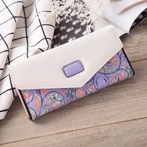 Fashion Women Leather Envelope Clutch Wallet Long Card Holder Purse Bag Handbag - Purple Fashion Women Leather Envelope Clutch Wallet Long Card Holder Purse Bag Handbag - Purple