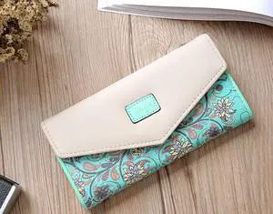 Fashion Women Leather Envelope Clutch Wallet Long Card Holder Purse Bag Handbag - Green Fashion Women Leather Envelope Clutch Wallet Long Card Holder Purse Bag Handbag - Green