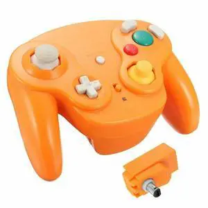 Wireless Game Controller With Adapter For Original Gamecube Retro Classic GC NGC - Orange Wireless Game Controller With Adapter For Original Gamecube Retro Classic GC NGC - Orange