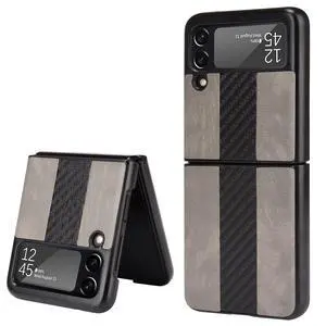 For Samsung Galaxy Z Flip 3 5G Slim Folding Leather Shockproof Phone Case Cover - Gray For Samsung Galaxy Z Flip 3 5G Slim Folding Leather Shockproof Phone Case Cover - Gray