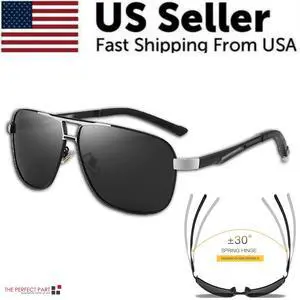 Polarized Sunglasses Men Driving Sport Outdoor Glasses Black Male Eyewear UV400 - Style 1 - Silver W/ Black Lens Polarized Sunglasses Men Driving Sport Outdoor Glasses Black Male Eyewear UV400 - Style 1 - Silver W/ Black Lens
