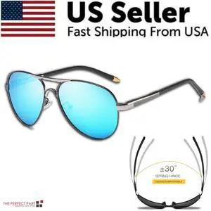 Polarized Sunglasses Men Driving Sport Outdoor Glasses Black Male Eyewear UV400 - Style 2 - Black W/ Blue Lens Polarized Sunglasses Men Driving Sport Outdoor Glasses Black Male Eyewear UV400 - Style 2 - Black W/ Blue Lens