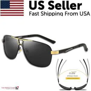Polarized Sunglasses Men Driving Sport Outdoor Glasses Black Male Eyewear UV400 - Style 1 - Gold W/ Black Lens Polarized Sunglasses Men Driving Sport Outdoor Glasses Black Male Eyewear UV400 - Style 1 - Gold W/ Black Lens
