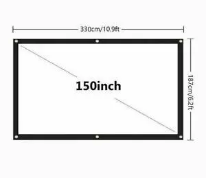 Portable Foldable Projector Screen 16:9 HD Outdoor Home Cinema Theater 3D Movie - 150 in Portable Foldable Projector Screen 16:9 HD Outdoor Home Cinema Theater 3D Movie - 150 in