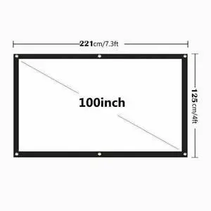 Portable Foldable Projector Screen 16:9 HD Outdoor Home Cinema Theater 3D Movie - 100 in Portable Foldable Projector Screen 16:9 HD Outdoor Home Cinema Theater 3D Movie - 100 in
