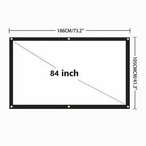 Portable Foldable Projector Screen 16:9 HD Outdoor Home Cinema Theater 3D Movie - 84 in Portable Foldable Projector Screen 16:9 HD Outdoor Home Cinema Theater 3D Movie - 84 in