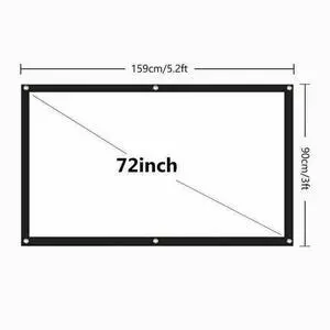 Portable Foldable Projector Screen 16:9 HD Outdoor Home Cinema Theater 3D Movie - 72 in Portable Foldable Projector Screen 16:9 HD Outdoor Home Cinema Theater 3D Movie - 72 in