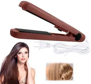 Mini Portable Hair Iron Hair Straightener Curler Professional Hair Irons Ceramic - Coffee Mini Portable Hair Iron Hair Straightener Curler Professional Hair Irons Ceramic - Coffee