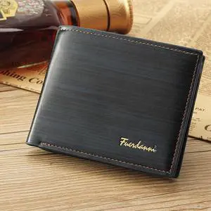 Men's Bifold Leather Credit ID Card Holder Wallet Billfold Purse Clutch Billfold - Glossy Blue Men's Bifold Leather Credit ID Card Holder Wallet Billfold Purse Clutch Billfold - Glossy Blue