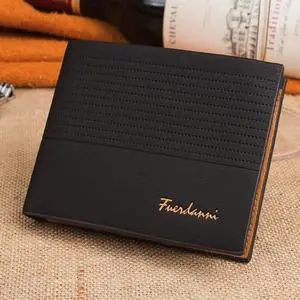 Men's Bifold Leather Credit ID Card Holder Wallet Billfold Purse Clutch Billfold - Black Men's Bifold Leather Credit ID Card Holder Wallet Billfold Purse Clutch Billfold - Black