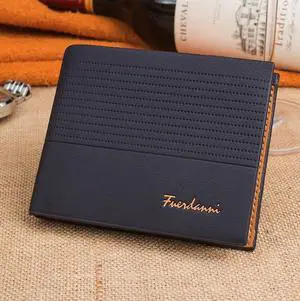 Men's Bifold Leather Credit ID Card Holder Wallet Billfold Purse Clutch Billfold - Matte Blue Men's Bifold Leather Credit ID Card Holder Wallet Billfold Purse Clutch Billfold - Matte Blue